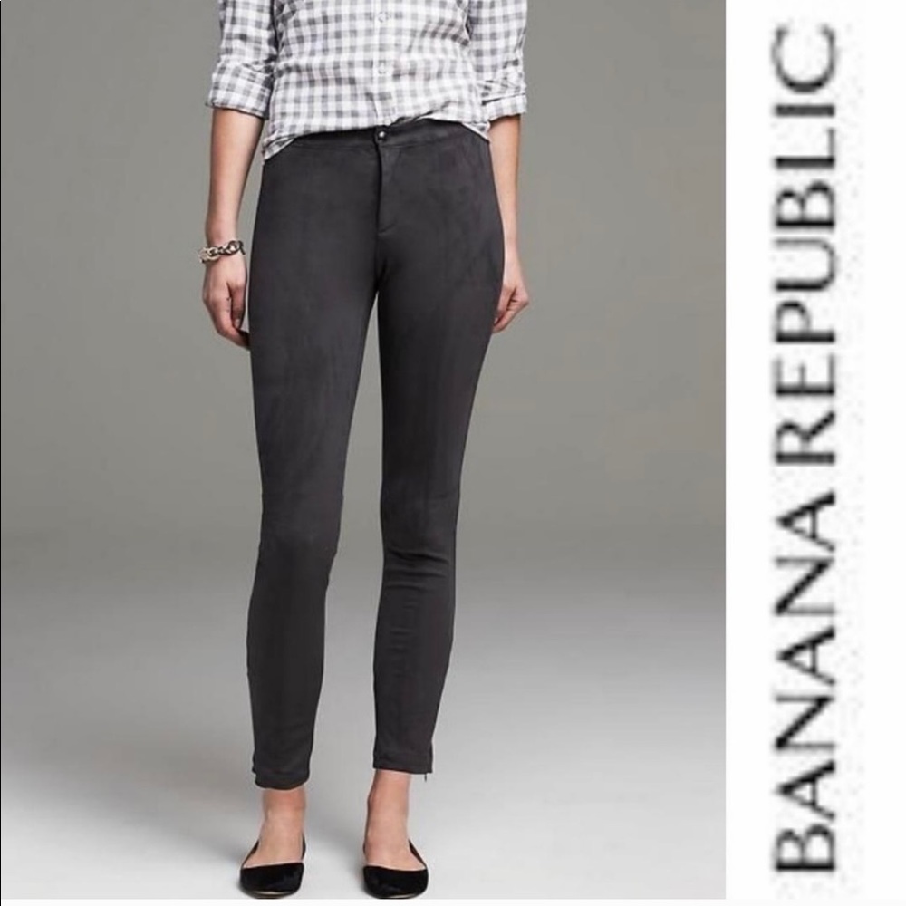 Banana Republic Gray Faux Suede Legging 4 Petite